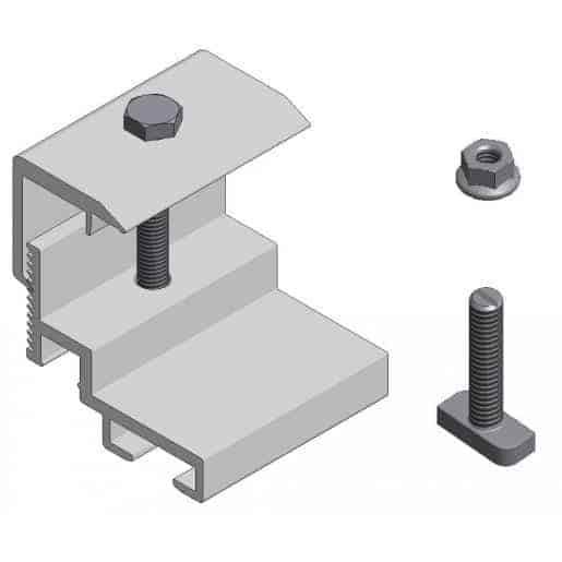 Van Der Valk Paneelklem Voor Mirco-Omvormer - 50 mm Aluminium