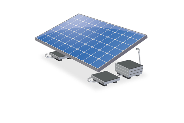 Kleine Valkbox3 -  voor 1 zonnepaneel - Plat montage set tot max 1038 brede panelen