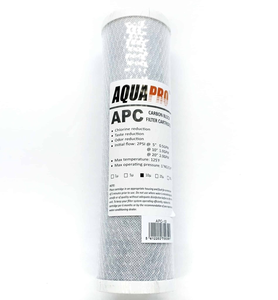 AquaPro APC-10 Actieve kool filter - 10 Micron - 10"