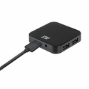 ACT USB Hub 3.2, 4x USB-A, met stroomadapter, zwart