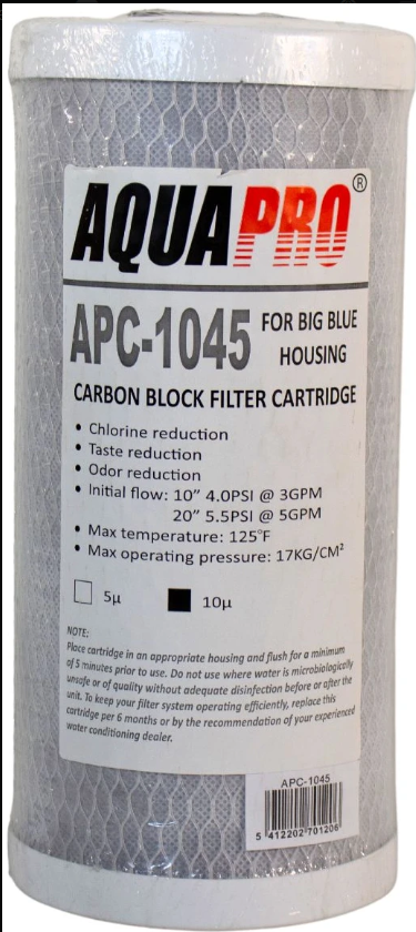 Aquapro APC-1045 carbon Block Filter Cartridge 10 micron