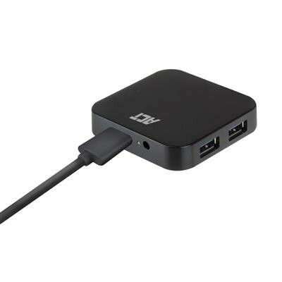 [8716065490992] ACT USB Hub 3.2, 4x USB-A, met stroomadapter, zwart