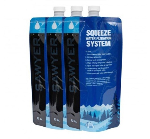 [050716001136] Sawyer Squeezable Pouch - 1L - 3 Stuks