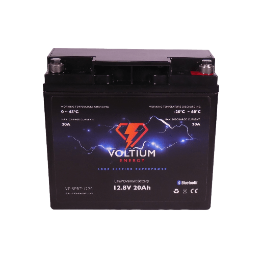 [7434821394353] Voltium Energy LiFePO4 Lithium Batterij 12,8 Volt 20Ah 256Wh