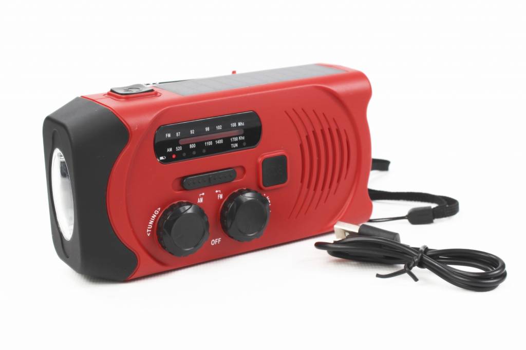 Totle Noodradio Essential plus - 2000mah Powerbank - Zonnepaneel - Opwindbaar